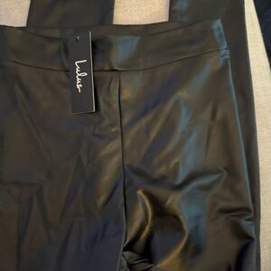 Lulu's Sleek Black Faux Leather Pants